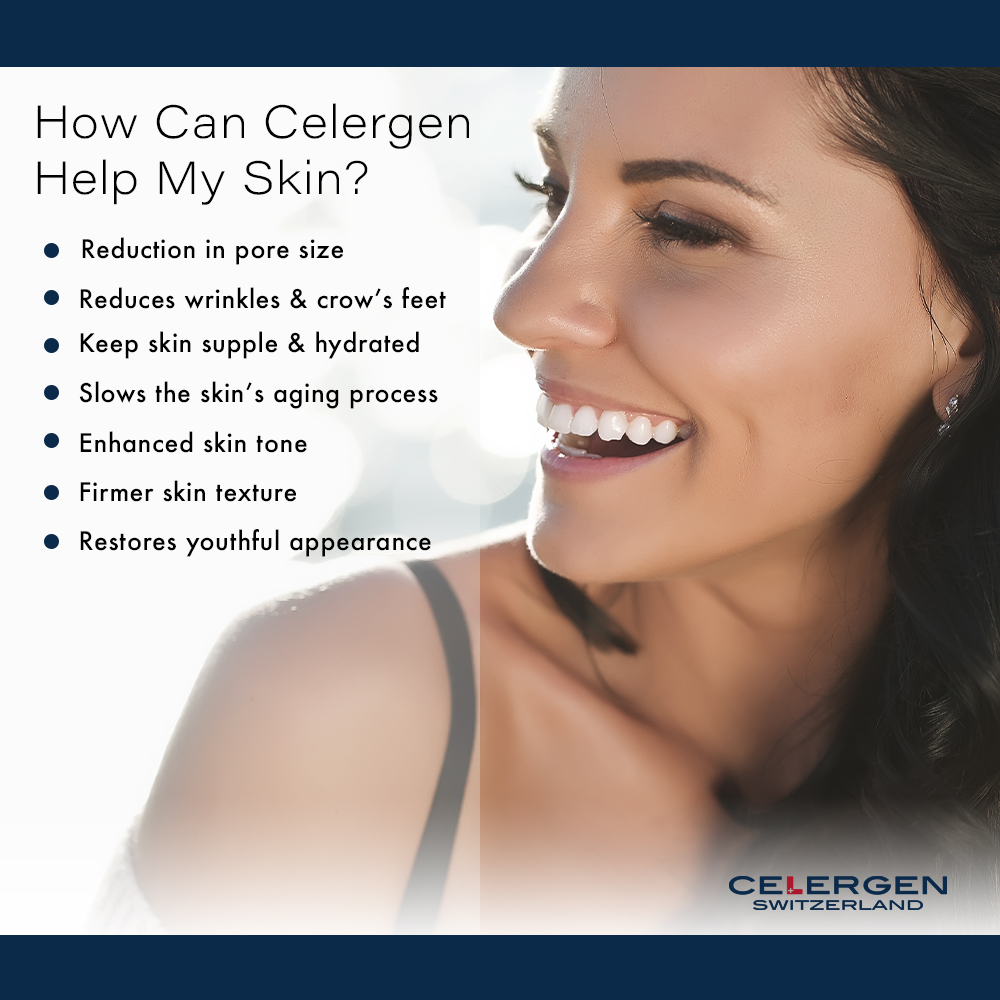 Smiling women and ways Celergen can help improve skin